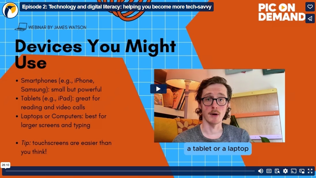 Digital literacy video thumbnail and link to player