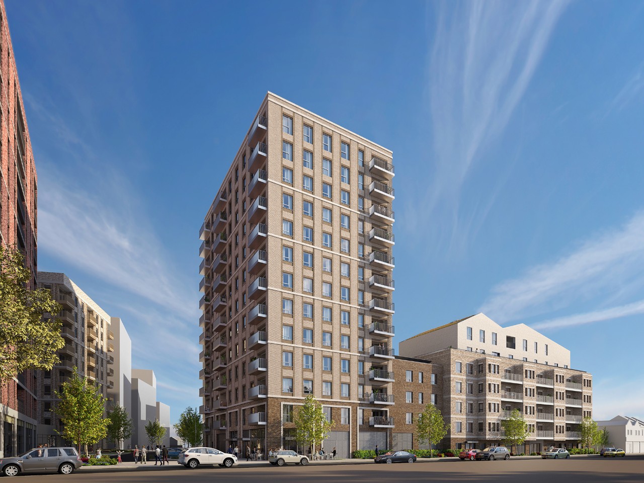 CGI distance view of apartment block - London Square