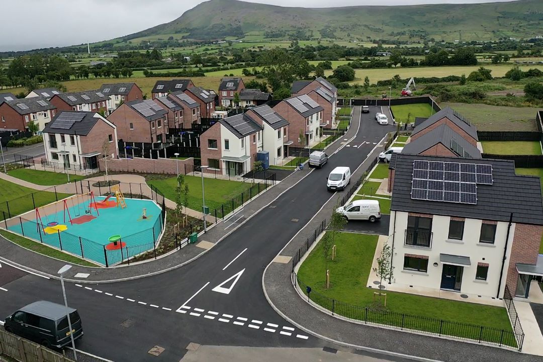 ariel view of Apex housing development, Northern Ireland