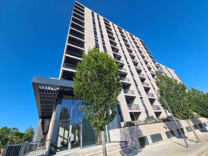 Arbour building - external shot with blue sky background