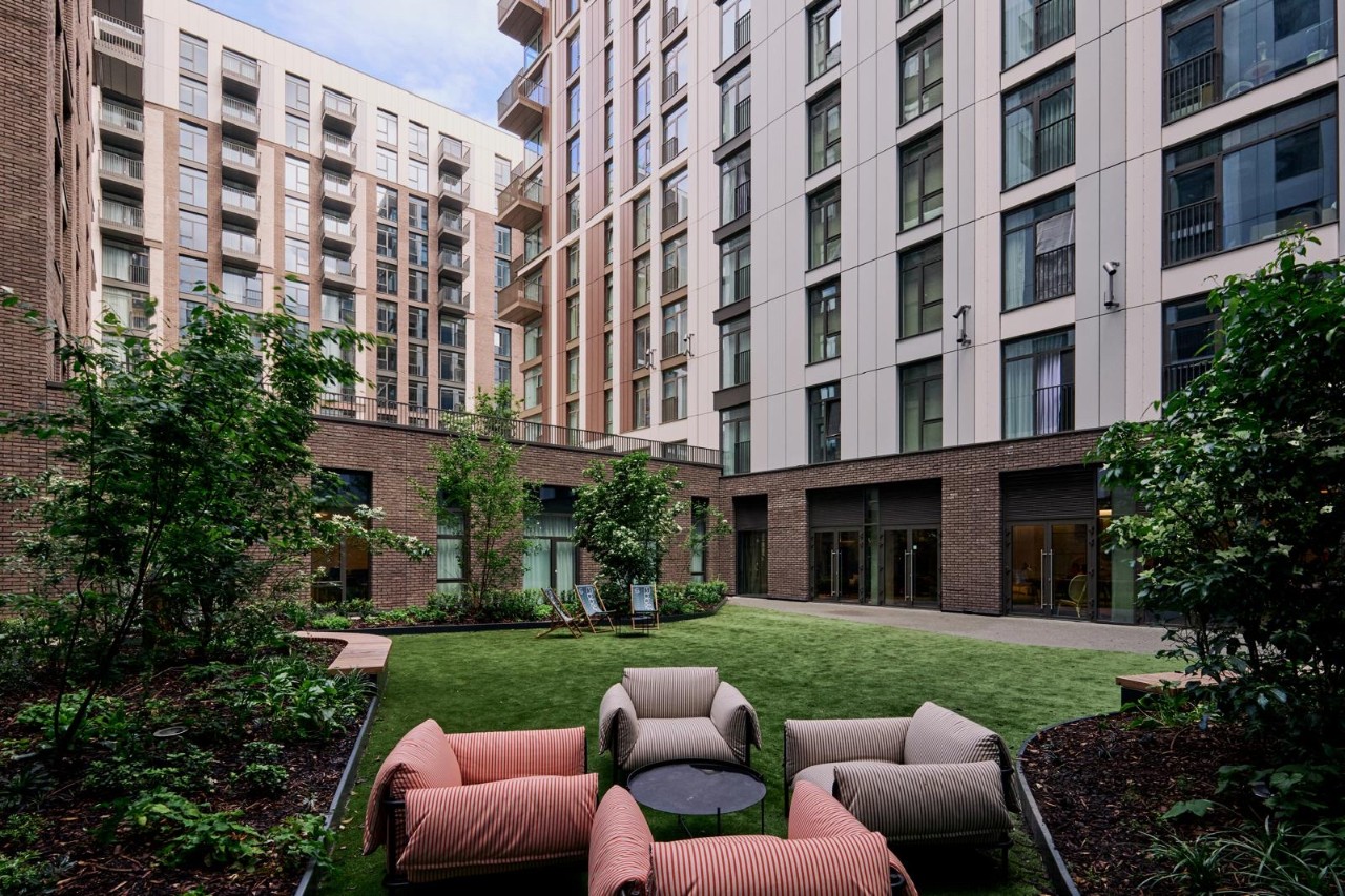 communual garden area with sofas